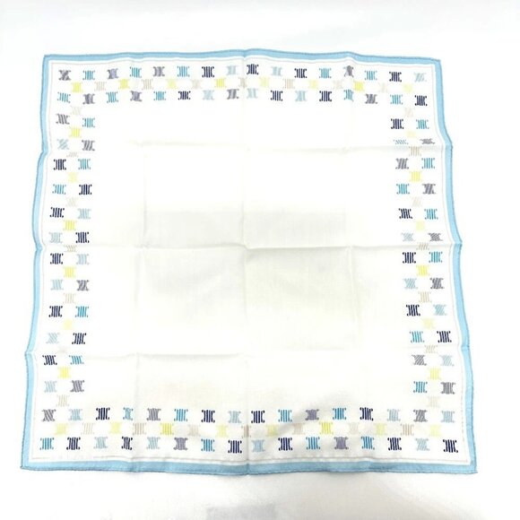 CELINE Logo Triomphe handkerchief Scarf cotton Multicolore/blue - Picture 1 of 11